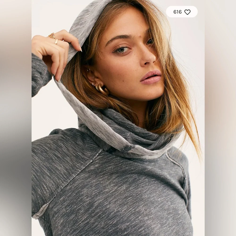 Free People Beach Cocoon Cowl Neck Pullover Top NWT Size M